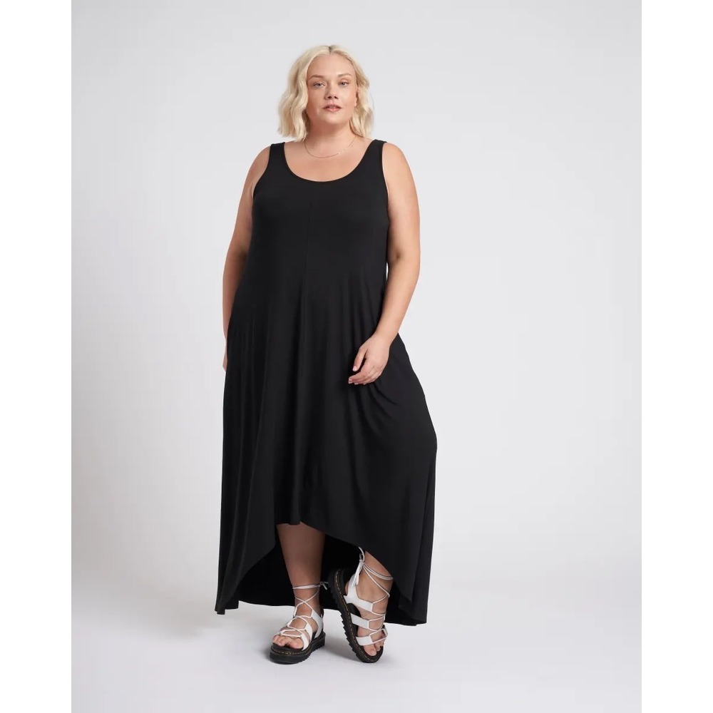 Universal Standard Athena Black Jersey Maxi Dress XS 10/12 Pockets‎